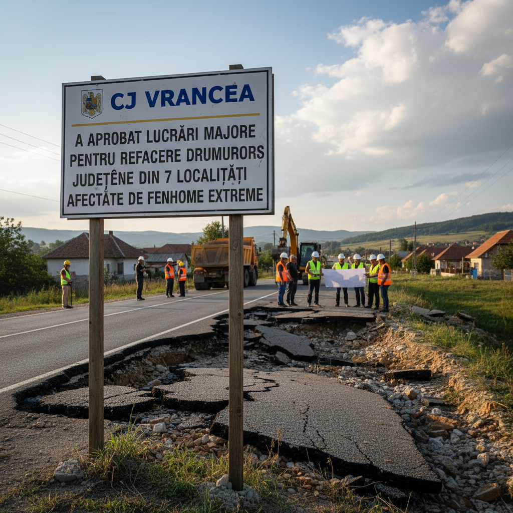 CJ Vrancea aprobă lucrări majore de refacere a drumurilor județene în 7 localități afectate de fenomene extreme