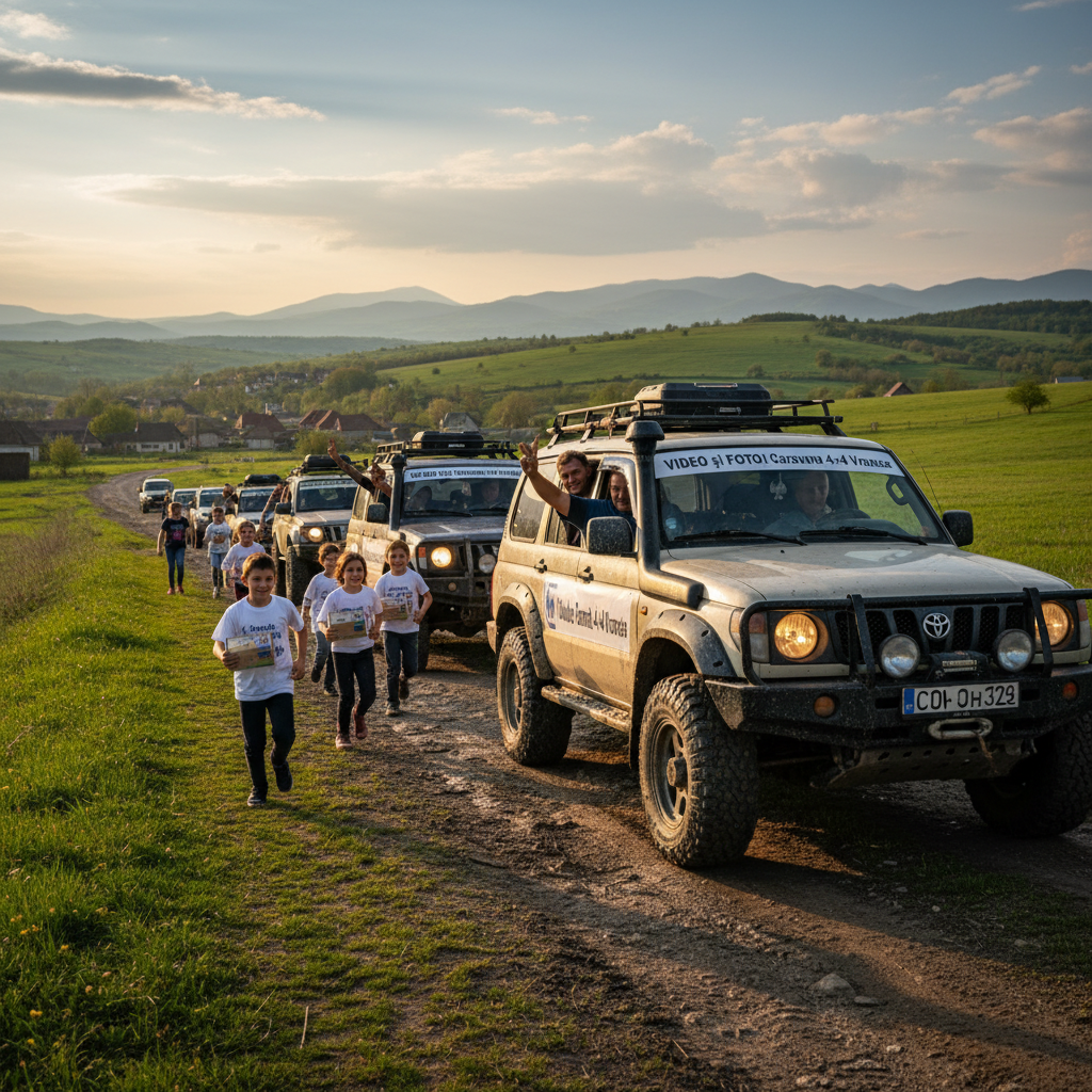 Copiii de la Modulele Familiale Odobești susțin Caravana 4×4 Vrancea