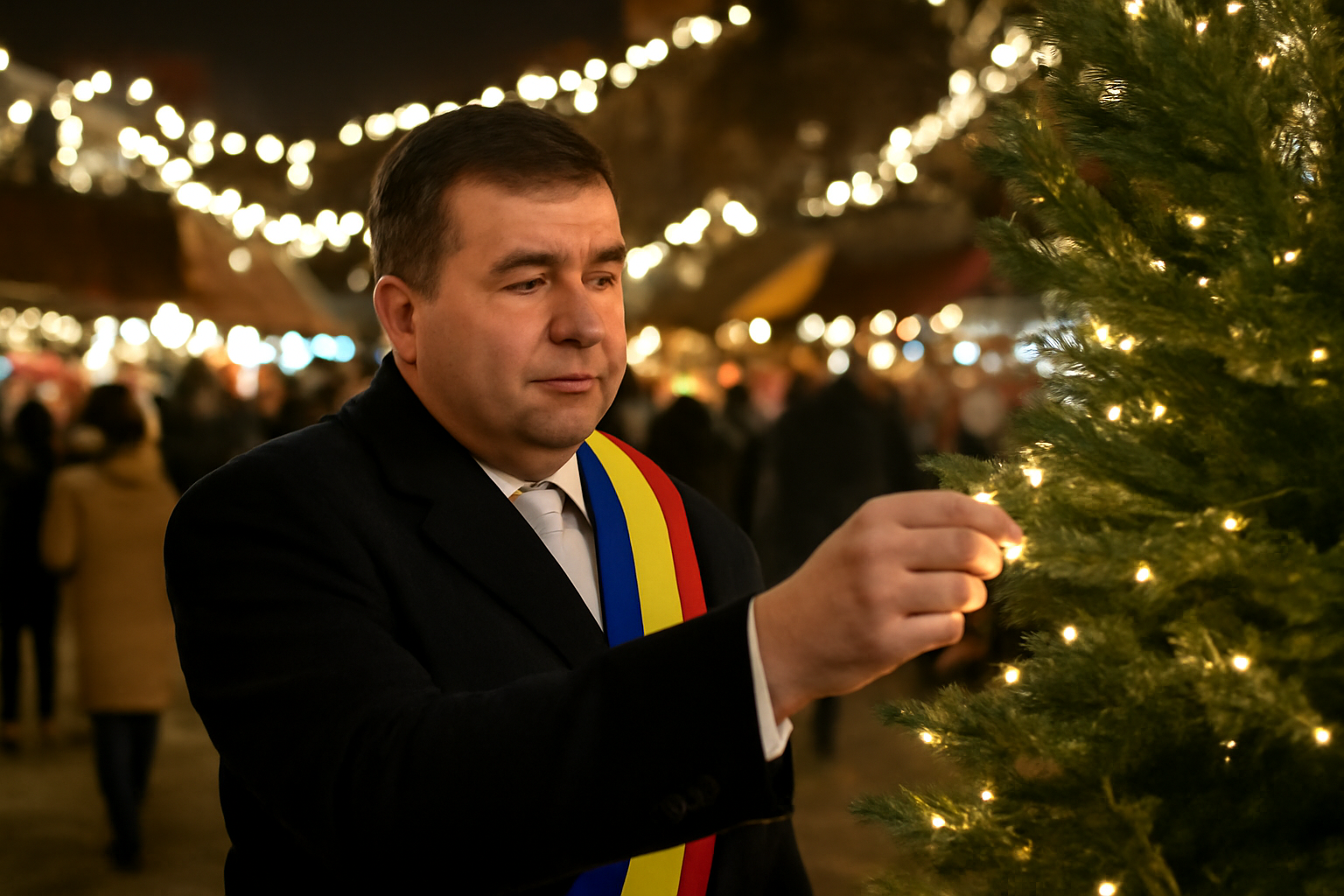 Cristi Misăilă deschide Târgul de Crăciun în Piața Unirii și aprinde Luminițele de Sărbători de Ziua Națională a României