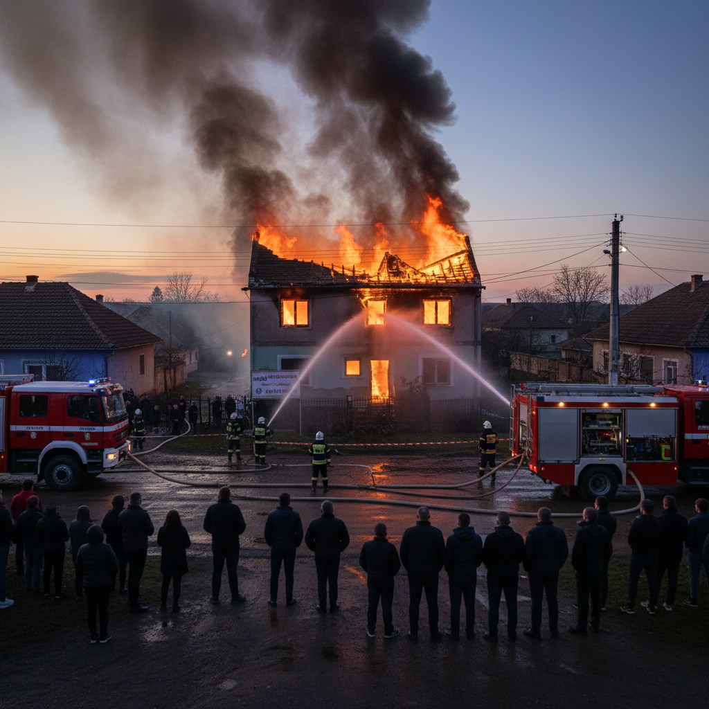 FOTO! Incendiu major distruge locuință în Tâmboești