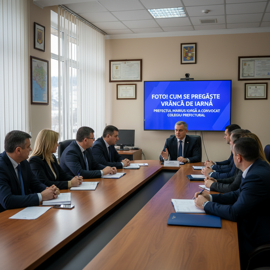 FOTO! Prefectul Marius Iorga convoacă Colegiul Prefectural pentru pregătirea iernii în Vrancea