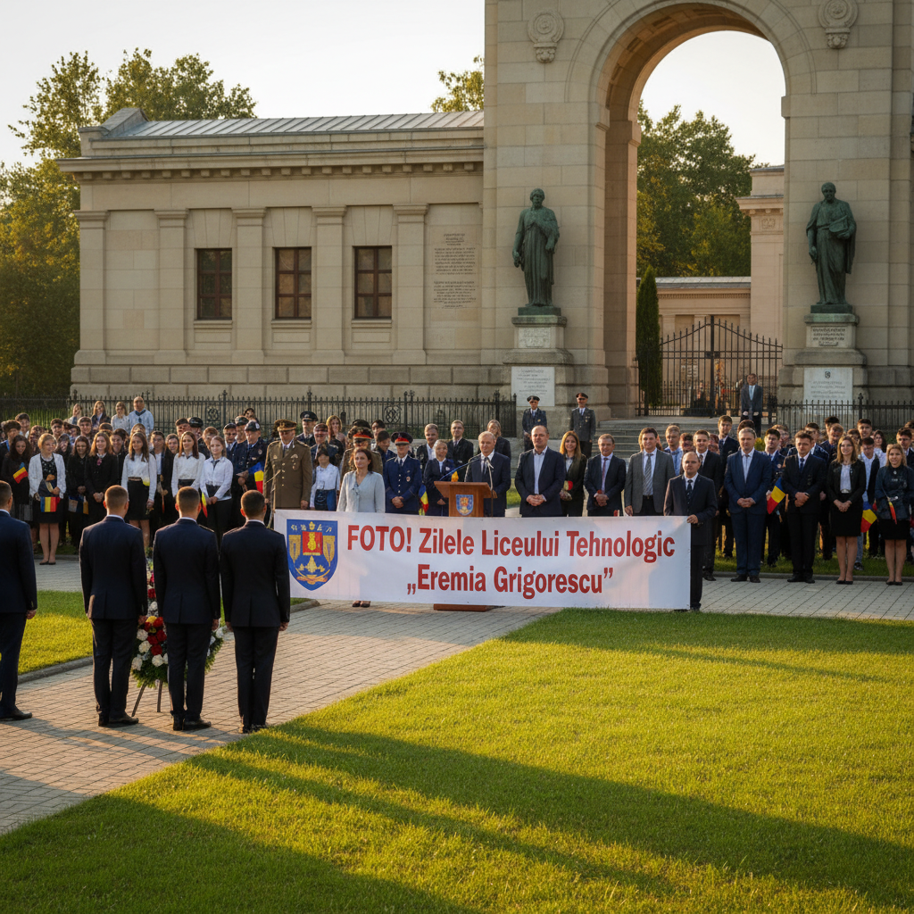 FOTO! Sărbătoarea Zilelor Liceului Tehnologic Eremia Grigorescu la Mausoleul Eroilor din Mărășești