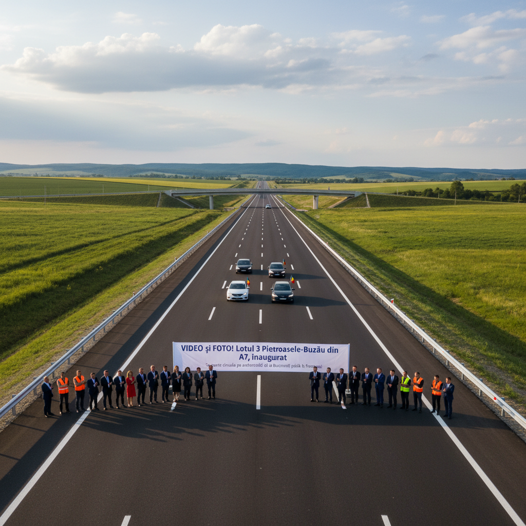 Inaugurare Lot 3 Pietroasele-Buzău din A7 – Traseu complet deschis între București și Focșani