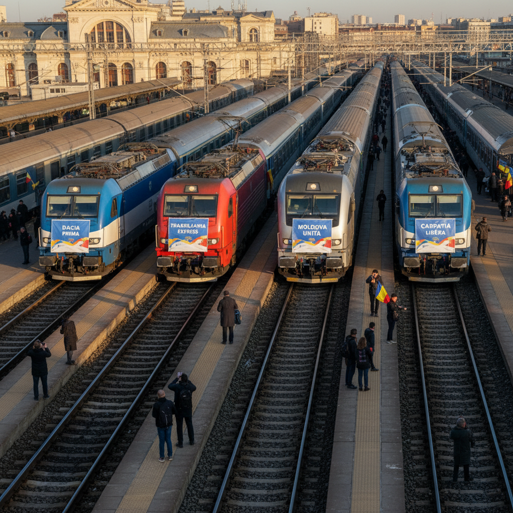 Patru trenuri CFR Călători vor fi redenumite simbolic de Ziua Națională a României