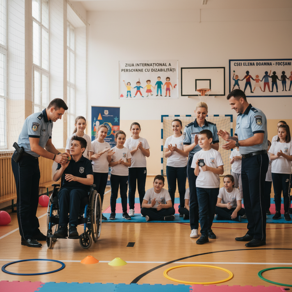 Polițiștii din Vrancea desfășoară activități la CSEI Elena Doamna din Focșani