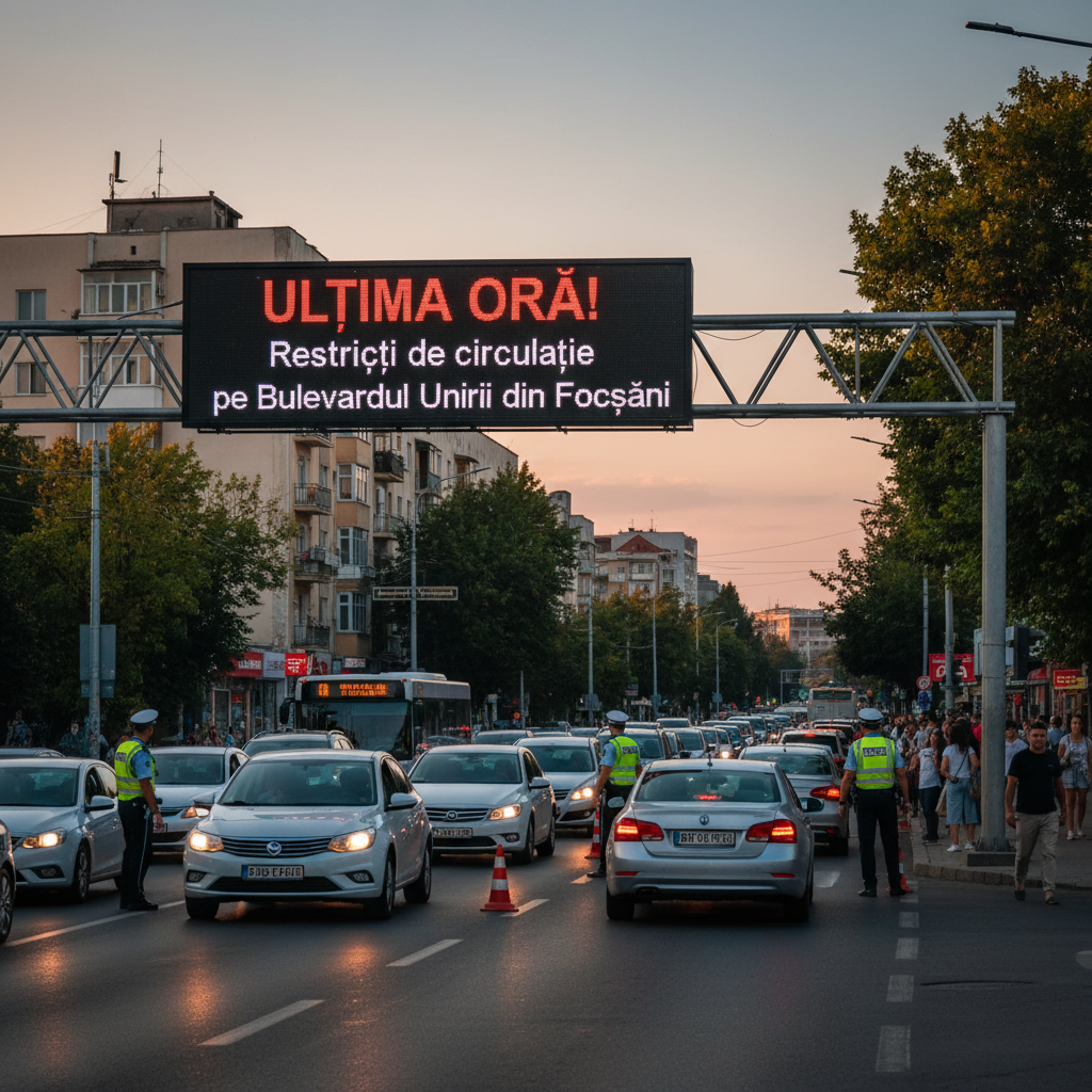 Restricții de trafic pe Bulevardul Unirii din Focșani