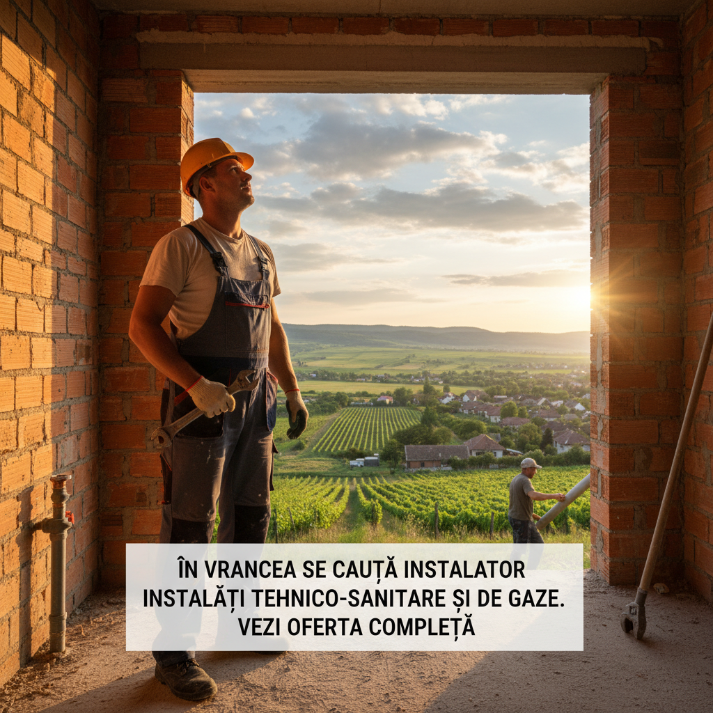 Se caută instalator instalații tehnico-sanitare și gaze în Vrancea – Vezi oferta completă