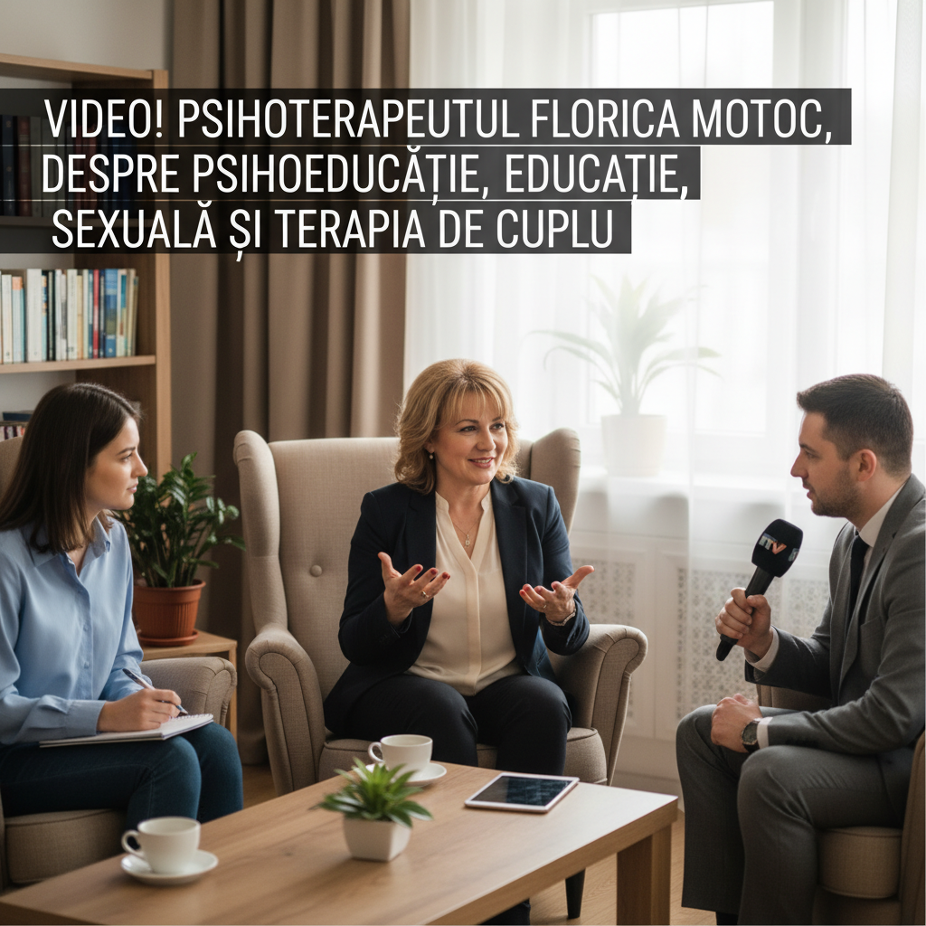 VIDEO! Psihoterapeutul Florica Motoc discută despre psihoeducație, educație sexuală și terapia de cuplu